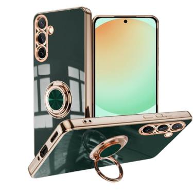 Imagem de CeiLarv Capa para celular Samgung Galaxy S24 FE revestimento de silicone resistente a arranhões à prova de choque resistente ao desgaste capa protetora 360° suporte de anel rotativo para Samgung