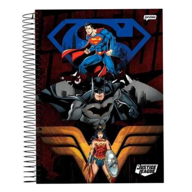 Imagem de Caderno Universitário 80Fl Liga da Justiça Capa Dura Jandaia, Trio Mul