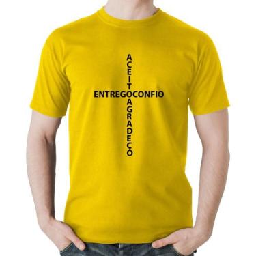 Imagem de Camiseta Algodão Entrego, Confio, Aceito, Agradeço - Foca na Moda, Ama