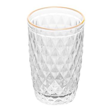 Imagem de Copo Alto Fio De Dourado Bico Abacaxi 330ml Vidro Grosso - LYOR