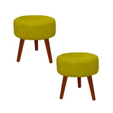 Imagem de Kit 2 Puff Redondo Decorativo Danny Pés Palito - Casa da Poltrona, Ama