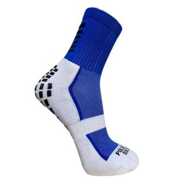 Imagem de Meia Cano Médio Polo Masculina Esportiva Antiderrapante, 39-43, Royal