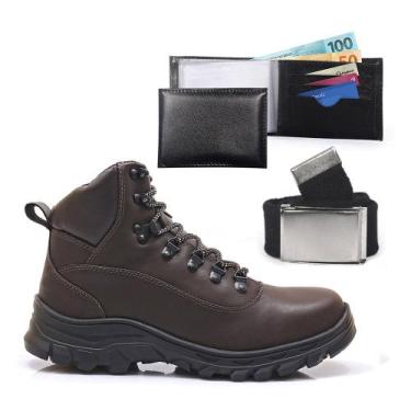 Imagem de Botas Masculinas Adventure Com Carteira e Cinto Coturno Trilha Confort