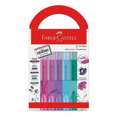 Imagem de Kit Marca Texto Grifpen com Cheirinho MTES5RRZF 5 Cores - Faber Castell