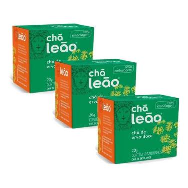 Imagem de Chá Leão Erva-doce Em Sachê 20g 10 U Kit 3 - leão alimentos
