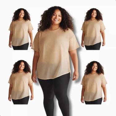 Imagem de Kit 4 Blusa Tule Feminina Academia Transparente Lisa Treino Fitness - 