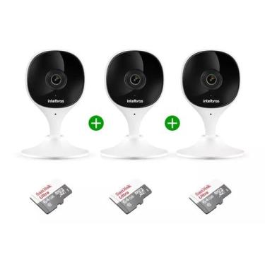 Imagem de Kit 3 Câmera Ip Wi-fi Full Hd Imx Mibo Intelbras + Sd 64gb Ultra