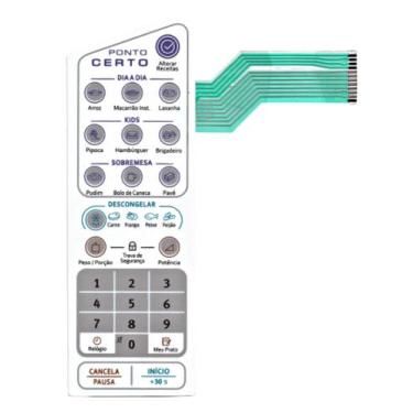 Imagem de Membrana teclado Para forno Microondas Electrolux Mep 41 24.1x7,9 Cm -
