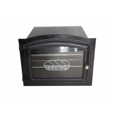 Imagem de Forno Ferro Fundido Porta Vidro Fogão A Lenha 48x35x30cm P - Rig Fundi