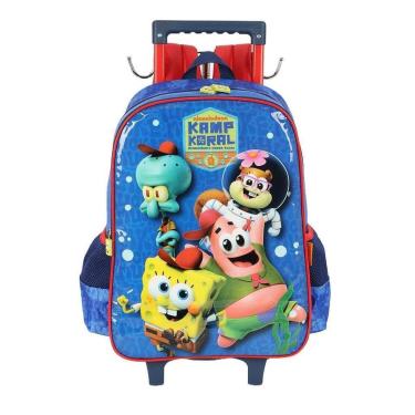 Imagem de Mochila de Rodinha Com Alça Luxcel Bob Esponja Azul-Masculino