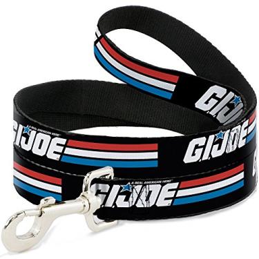 Imagem de Buckle-Down Coleira para animais de estimação "GI Joe listrado, preto/vermelho/branco/azul, 15,8 cm x 1,27 cm