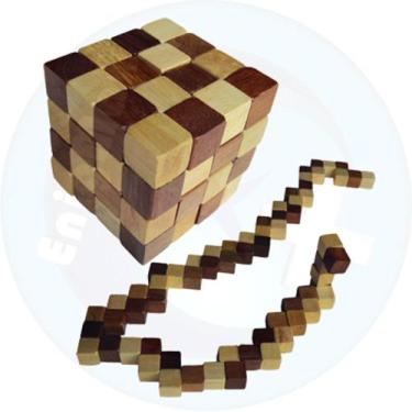 Imagem de Brinquedo infantil cubo serpente 4x4 em madeira - Shoppingnet