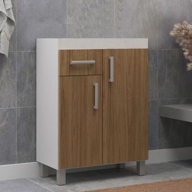 Imagem de Gabinete de Banheiro sem Cuba 60cm Ref 561 Cewal - Branco/Itapuã