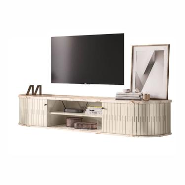 Imagem de Rack Suspenso Sala Estar TV Até 75 Polegadas 2 Portas De Correr 1 Prateleira Algarve