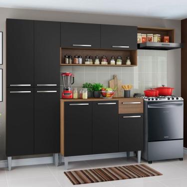 Imagem de Armário de Cozinha Compacta Rustic/Preto Emilly Top Madesa XV