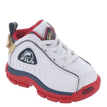 Imagem de Fila Grant Hill 2 GB I Basketball Shoe Boys' Infant-Toddler Sneaker 4 M US Toddler White-Navy-Red