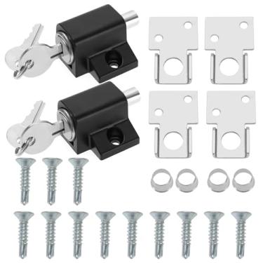 Imagem de 2 peças de fechadura deslizante para janela de pátio, limitador de porta de janela, conjunto de acessórios de fechadura deslizante para casa, escritório, sala de aula, portas deslizantes, janelas,