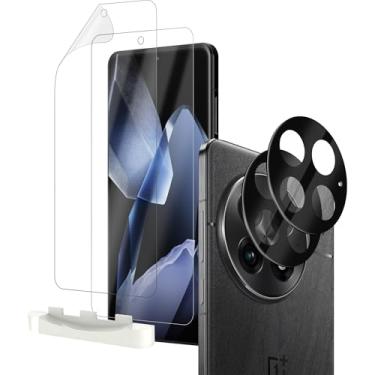 Imagem de Orzero (2+2) Compatível com OnePlus 13, pacote com 2 protetores de tela de TPU macio + 2 pacotes de protetores de lente de câmera de vidro, com ferramenta de alinhamento, antiarranhões, alta