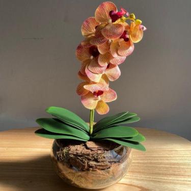 Imagem de Arranjo Centro de Mesa Orquídea Tigre Artificial Vaso Grande - Decore 