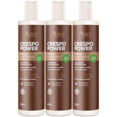 Imagem de Kit 3 Gelatina Ativadora Apse Apice Crespo Power Umidificadora Cabelo Profissional Vegano 300ml