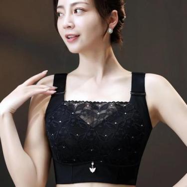 Imagem de Sutiã Push Up de Renda Sexy - Sem Costura, Decote em V e Bojo Completo