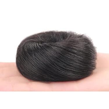Imagem de Lindo Coque de Cabelo Desarrumado Coque de Cabelo Liso Para Mulheres Extensões de Cabelo Preto Coque Rabo de Cavalo Curto Extensões de Cabelo Cabelo Humano Real Liso Ajustável