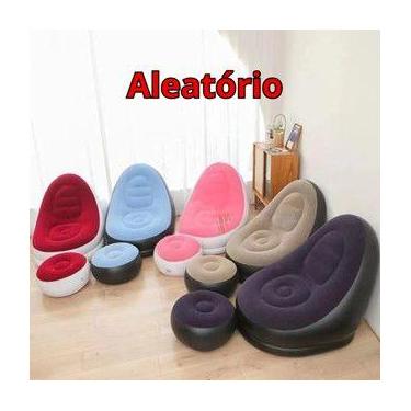 Imagem de Sofá Poltrona Inflável Impermeável com Puff e Almofada de Pé  Conforto