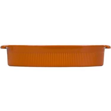 Imagem de Germer, Travessa oval em porcelana, modelo assar ou servir, Funda, refratária, 2700 ml, Laranja