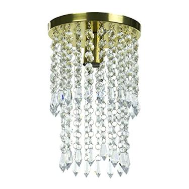 Imagem de Plafon Lustre De Cristal Acrilico Spark Redondo Dourado