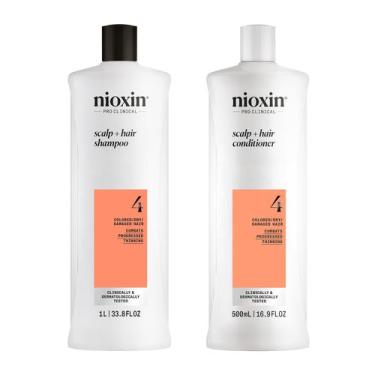Imagem de Conjunto de shampoo e condicionador Nioxin System 4 para cabelos tingi