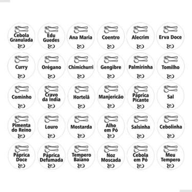 Imagem de 90 Etiquetas Para Temperos Adesivo Talheres Transparente 3x3 - SPORTIN