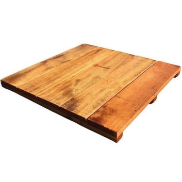 Imagem de Deck de Madeira Modular 50cm Envernizado p/ Jardim e Piscina - Alpe & 