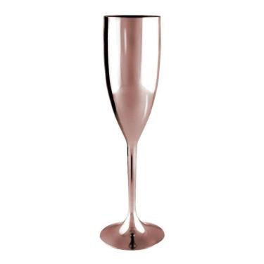Imagem de Taça De Champanhe Acrílico Metalizada Rose Gold 180ml
