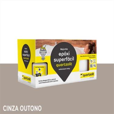 Imagem de Rejunte Epóxi Quartzolit Super Fácil 1kg, Cinza Outono