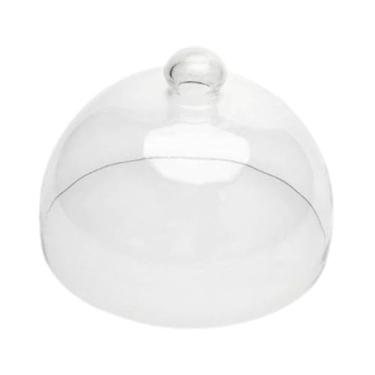 Imagem de Fenteer Tampa de bolo de vidro capa de alimento cúpula tampa da tampa de servir a cúpula para servir o prato, 15x20.8cm