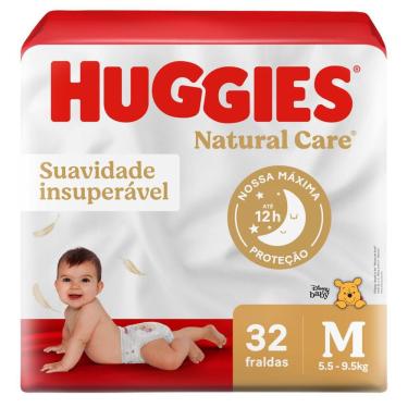 Imagem de Fralda Descartável Premium Huggies Natural Care M 32 Unidades