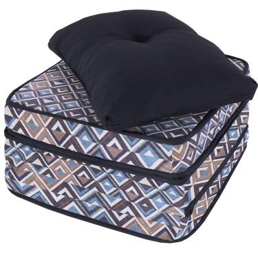 Imagem de Puff Premium 3 Em 1 Multiuso Suede De Espuma Solteiro Com Almofada bf Colchões