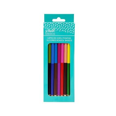 Imagem de School Basics Lápis de Cor 18 Cores 2 Pontas Madeira