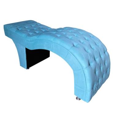 Imagem de Maca Estética Estofada M1 60cm - In9 Decor, Veludo Azul Turquesa - In9