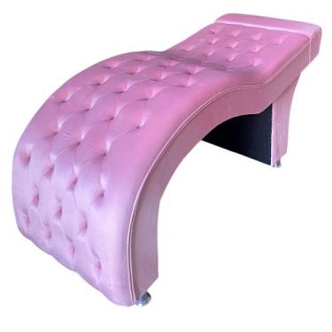 Imagem de Maca Estética Estofada M1 70cm - In9 Decor, Veludo Rosa Chiclete - In9