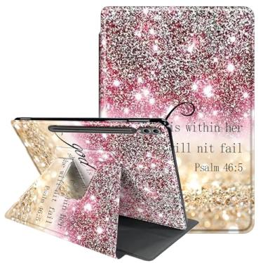 Imagem de RAUEDWDJS Capa para Samsung Galaxy Tab S10 Plus/S9 FE Plus de 12,4 polegadas com suporte para caneta S - 360 capa protetora de visualização multiângulo giratório com hibernar/despertar automático para