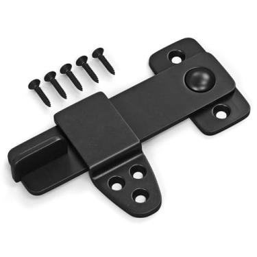 Imagem de Cadeado de porta de celeiro – Trava de porta rústica para armário, bar, armário, galpão, cabine, garagem, portas deslizantes – ferro fundido forjado preto – Kit de ferragens de encaixe e puxador