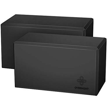 Imagem de Overmont Yoga Block 2 Pack Supportive Latex-Free EVA Foam Soft Non-Slip Surface for General Fitness Pilates Stretching and Meditation 9"x6"x3" (Blk_9*6 * 3)