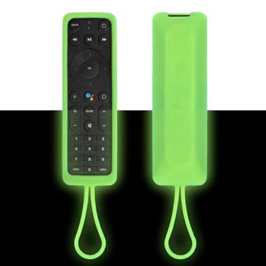 Imagem de Capa verde luminosa para controle remoto de voz Verizon Stream TV Box ASK-STI6220 à prova de choque, lavável, não irrita a pele, antiperda com laço (brilho em verde escuro)