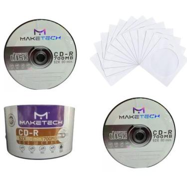 Imagem de Kit com 10 CD-R Makentech + Envelopes  Ideal para Jogos de PS1, Backup
