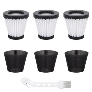 Imagem de Filtros de substituição F117 compatíveis com os modelos Dirt Devil Scorpion SD20005RED SD30025B BD22025, compare com a peça # AD40117 (pacote com 3 filtros Hepa e 3 filtros de esponja)