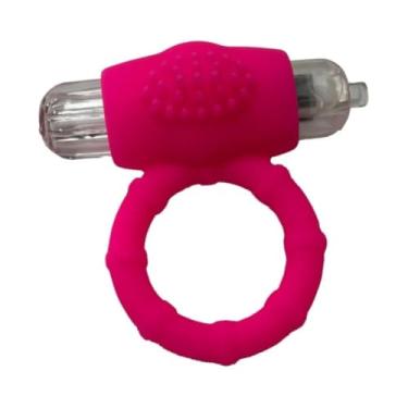 Imagem de Anel Peniano Em Silicone Com Cerdas Massageadoras E Vibração Ereção Curta, Vibrador para Prazer Mútuo [PINK]