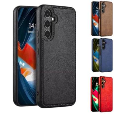 Imagem de Capa Capinha Case Couro Pu Premium Slim Anti Impacto Para Galaxy S23 Plus +, couro PU elegante luxo capa de telefone macia antiderrapante fina Couro Sintetico (PRETO)