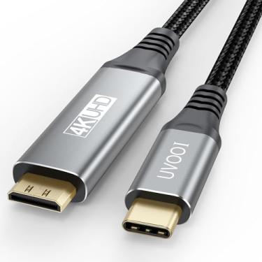 Imagem de UVOOI Cabo USB C para Mini HDMI de 1,8 m, USB de alta velocidade tipo C para Mini HDMI 2.0 (4K @60Hz, 2K, 1080P, HDR, 3D, ARC) para MacBook, iPhone 16 15/Pro, Galaxy 25/24, iPad Pro, Laptop para