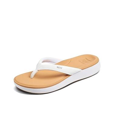 Imagem de Reef Chinelo feminino acolchoado nuvem, Branco/bronze, 10